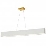 Aubrey 30W Horizontal Aged Brass Pendant w/ White Shade, AUB-S5130HP-AGB-790