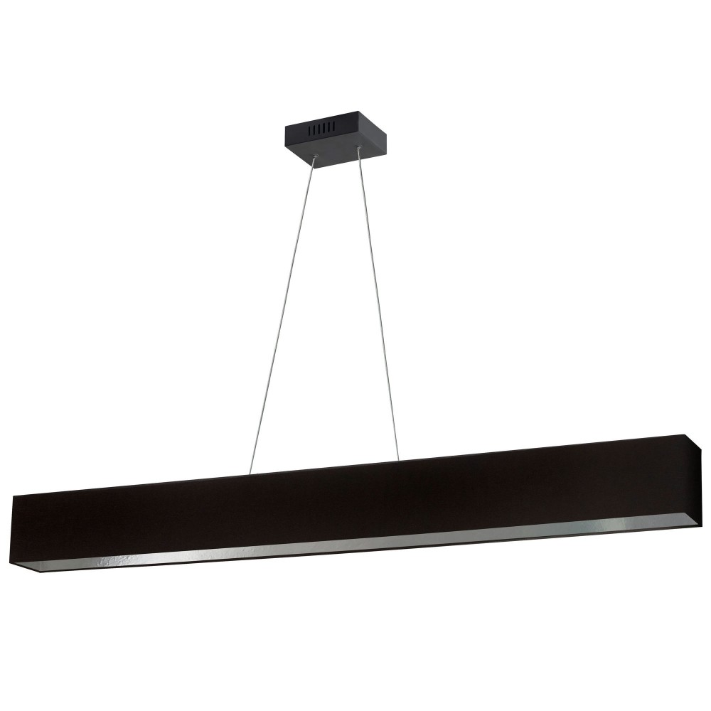 30W Horizontal Matte Black Pendant w/ Black/Silver Shade, AUB-S5130HP-MB-697