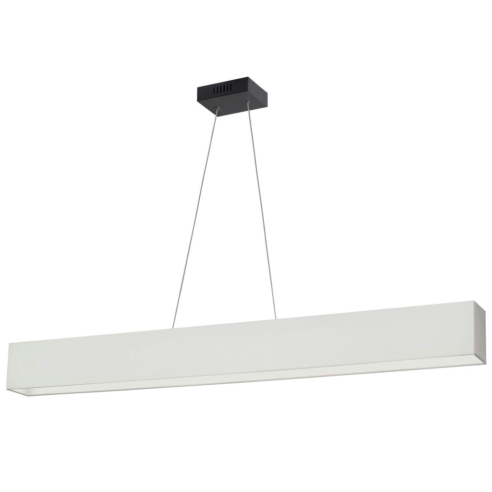 Aubrey 30W Horizontal Matte Black Pendant w/ White Shade, AUB-S5130HP-MB-790