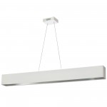 30W Horizontal Matte White Pendant w/ White/Silver Shade, AUB-S5130HP-MW-691