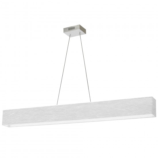 30W Horizontal Polished Chrome Pendant w/ White/Clear Shade, AUB-S5130HP-PC-2400