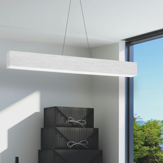 30W Horizontal Polished Chrome Pendant w/ White/Clear Shade, AUB-S5130HP-PC-2400