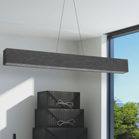 30W Horizontal Polished Chrome Pendant w/ Black/Clear Shade, AUB-S5130HP-PC-2406