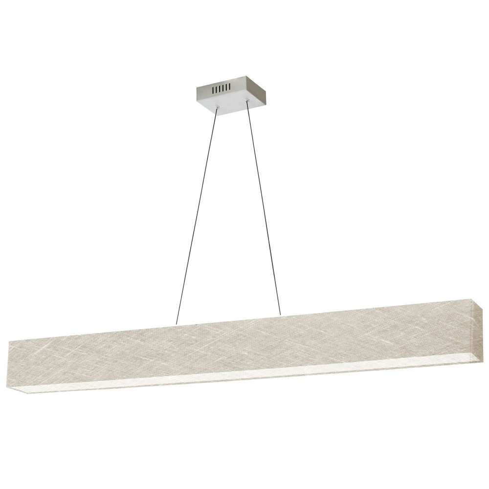 30W Horizontal Polished Chrome Pendant w/ Grey/Clear Shade, AUB-S5130HP-PC-2423