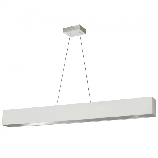 30W Horizontal Polished Chrome Pendant w/ White/Silver Shade, AUB-S5130HP-PC-691