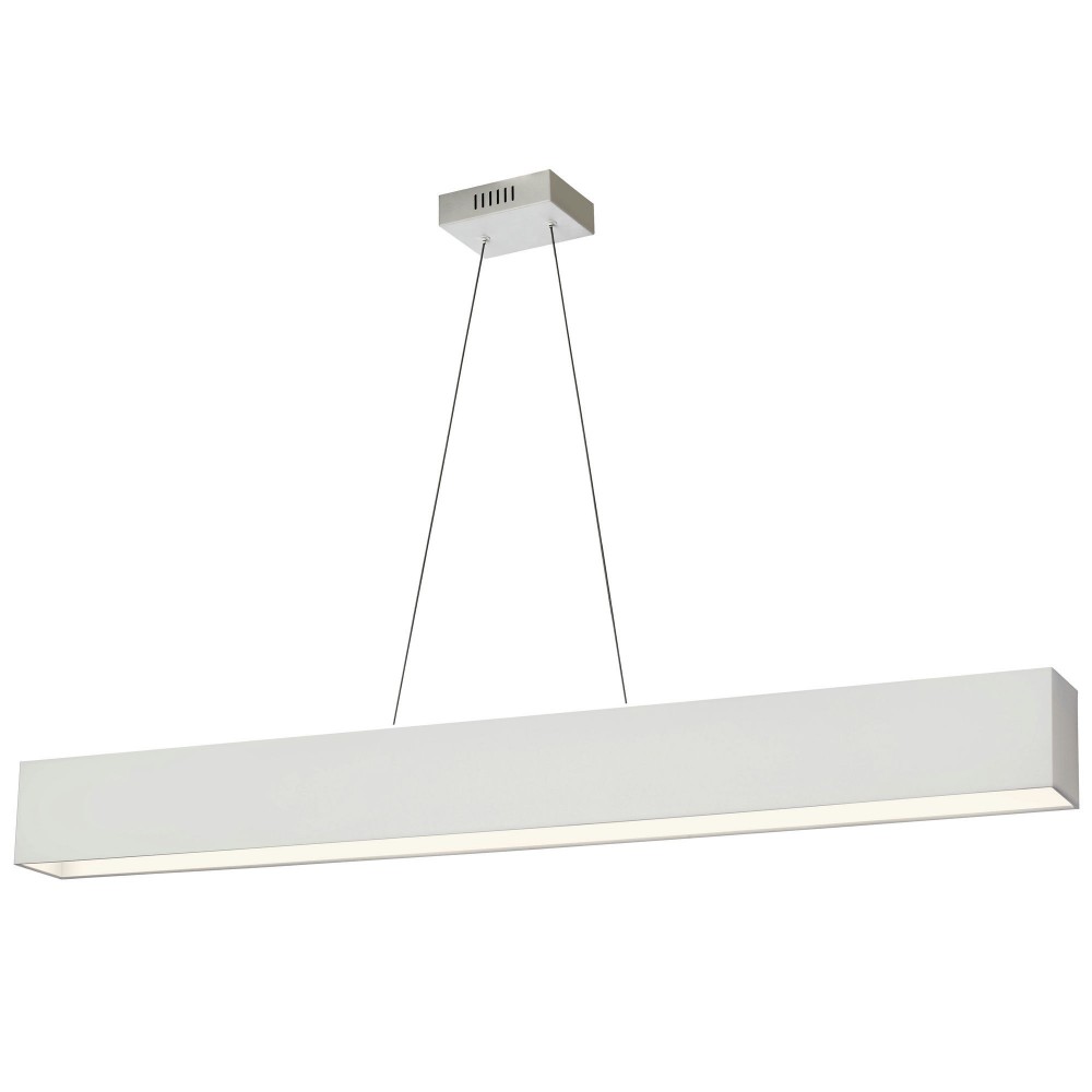 Aubrey 30W Horizontal Polished Chrome Pendant w/ White Shade, AUB-S5130HP-PC-790