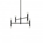 8 Light Incandescent Matte Black Chandelier