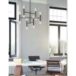 12 Light Incandescent Chandelier Matte Black Finish