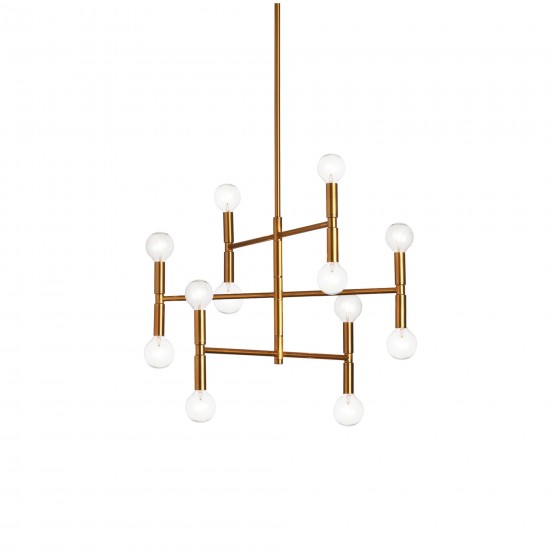 Ava 12 Light Chandelier, Vintage Bronze Finish, AVA-2012C-VB