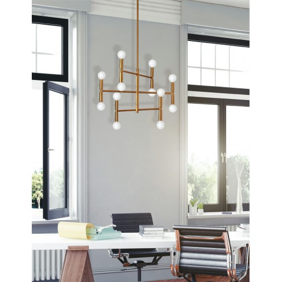 Ava 12 Light Chandelier, Vintage Bronze Finish, AVA-2012C-VB