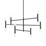 Ava 12 Light Incandescent Matte Black Chandelier , AVA-3012C-MB