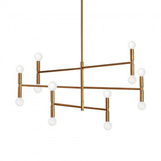 Ava 12 Light Chandelier, Vintage Bronze Finish, AVA-3012C-VB