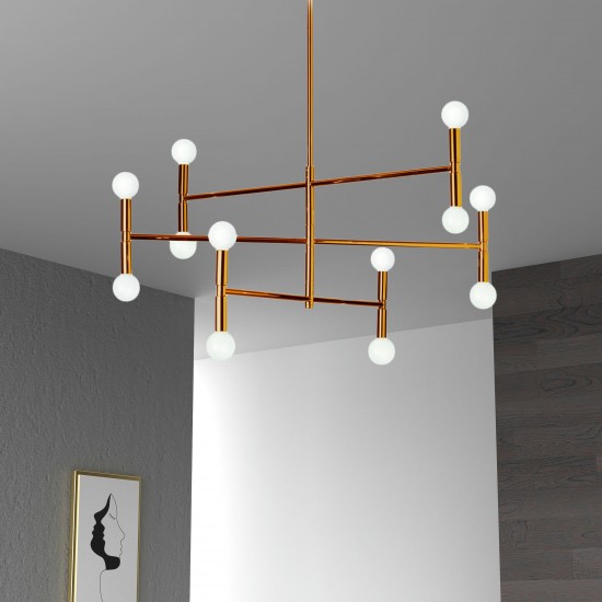 Ava 12 Light Chandelier, Vintage Bronze Finish, AVA-3012C-VB