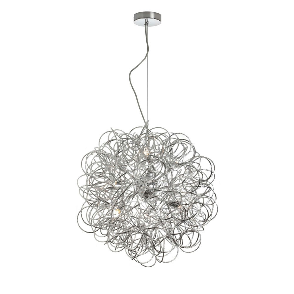 6 Light Tubular Pendant,Polished Chrome Finish