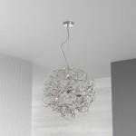 6 Light Tubular Pendant,Polished Chrome Finish