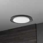 30W Flush Mount Matte Black with White Acrylic Diffuser