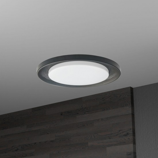 30W Flush Mount Matte Black with White Acrylic Diffuser