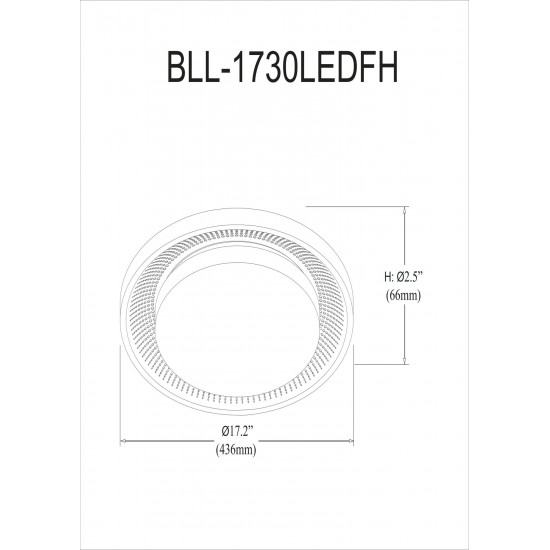 30W Flush Mount Matte Black with White Acrylic Diffuser