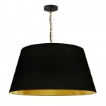 1 Light Brynn LG Pendant, Black/Gold Shade, Aged Brass