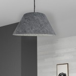 1 Light Large Brynn Black Pendant w/ Grey Felt