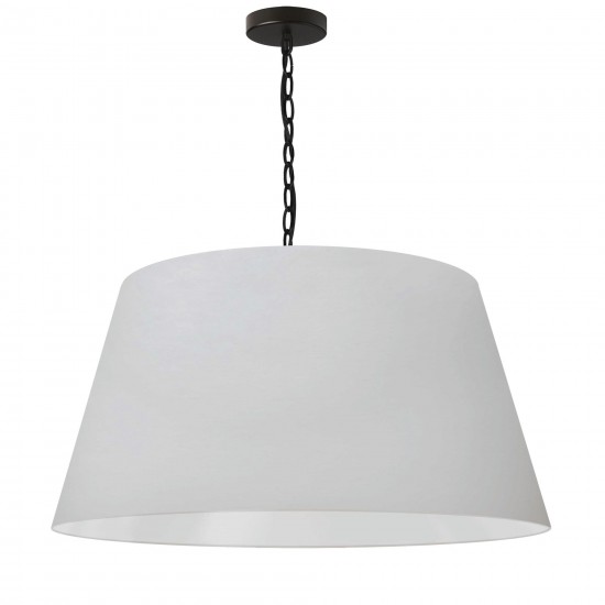 1 Light Brynn Large Pendant, White Shade, Black