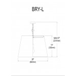 1 Light Brynn Large Pendant, White Shade, Black