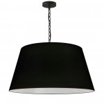 1 Light Brynn Large Pendant, Black Shade, Black