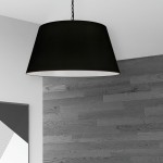 1 Light Brynn Large Pendant, Black Shade, Black