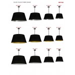 1 Light Brynn Large Pendant, Black Shade, Black