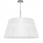 1 Light Brynn Large Pendant, White/Clear Shade, Polished Chrome