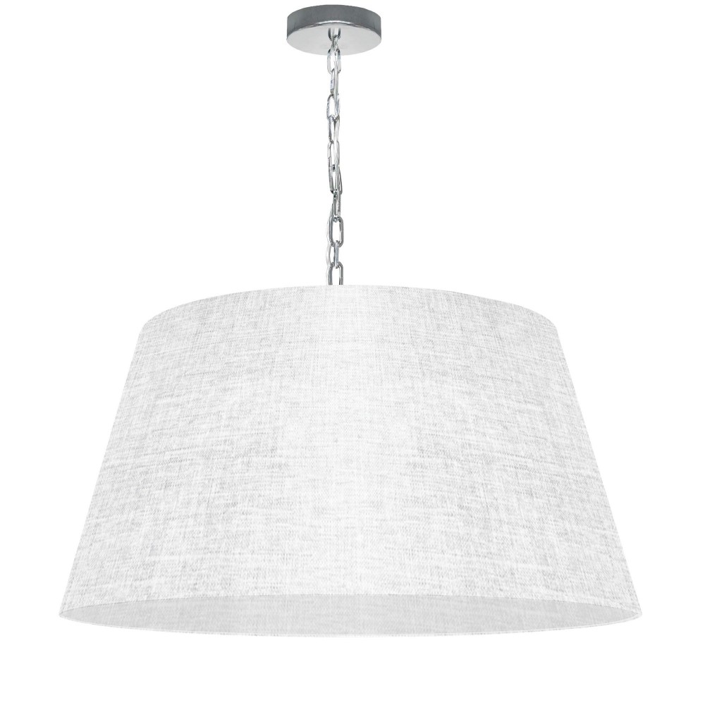 1 Light Brynn Large Pendant, White/Clear Shade, Polished Chrome 1 Light Brynn Large Pendant, White/Clear Shade, Polished Chrome