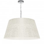 1 Light Brynn Large Pendant, Cream/Clear Shade, Polished Chrome