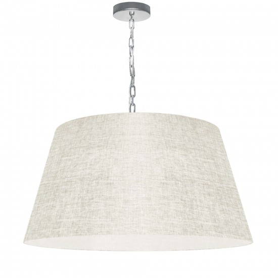 1 Light Brynn Large Pendant, Cream/Clear Shade, Polished Chrome