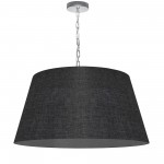 1 Light Brynn Large Pendant, Black/Clear Shade, Polished Chrome