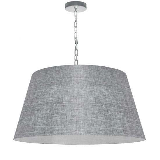 1 Light Brynn Large Pendant, Grey/Clear Shade, Polished Chrome