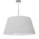 1 Light Brynn Large Pendant, White Shade, Polished Chrome