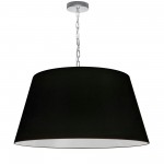 1 Light Brynn Large Pendant, Black Shade, Polished Chrome