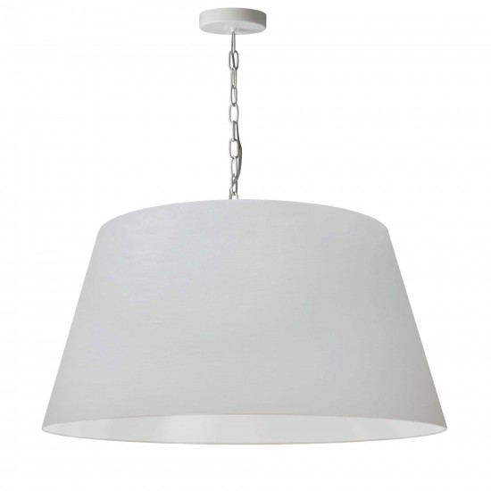 1 Light Brynn Large Pendant, White Shade, White