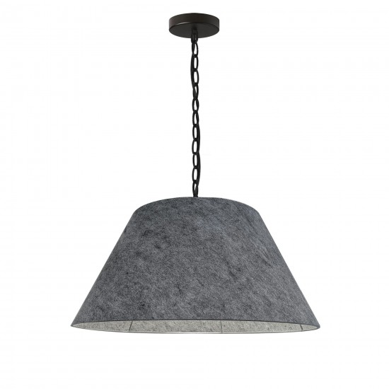 1 Light Meduim Brynn Black Pendant w/ Grey Felt