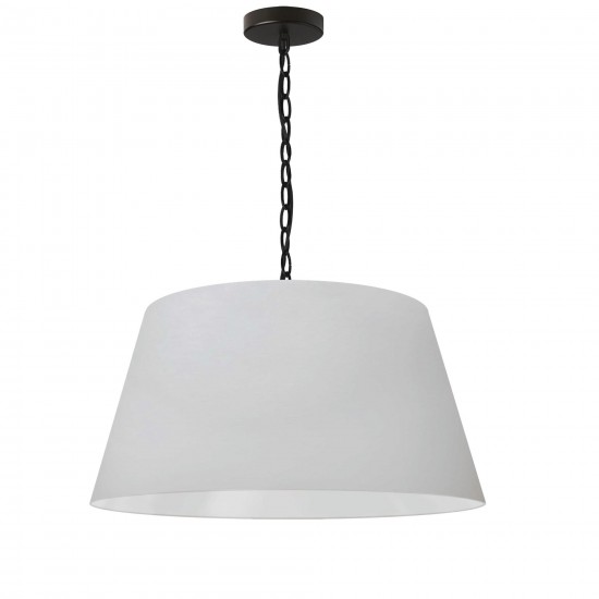 1 Light Brynn Medium Pendant, White Shade, Black