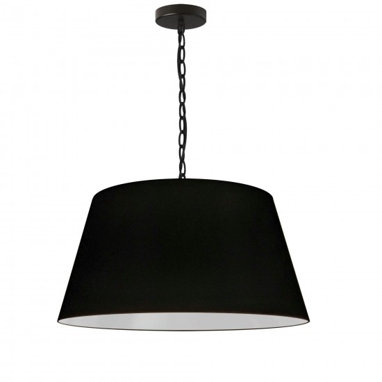 1 Light Brynn Medium Pendant, Black Shade, Black