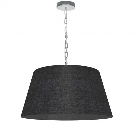 1 Light Brynn Medium Pendant, Black/Clear Shade, Polished Chrome