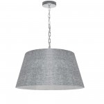 1 Light Brynn Medium Pendant, Grey/Clear Shade, Polished Chrome