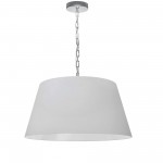 1 Light Brynn Medium Pendant, White Shade, Polished Chrome