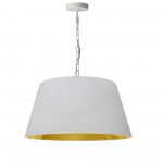 1 Light Brynn Medium Pendant, White/Gold Shade, White