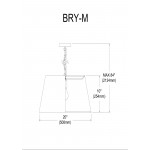 1 Light Brynn Medium Pendant, White/Gold Shade, White