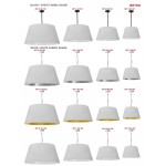 1 Light Brynn Medium Pendant, White/Gold Shade, White