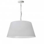 1 Light Brynn Medium Pendant, White Shade, White