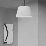 1 Light Brynn Small Pendant, White Shade, Black