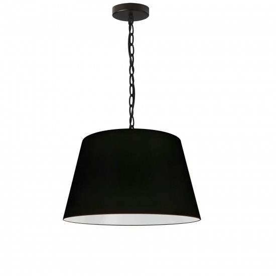 1 Light Brynn Small Pendant, Black Shade, Black